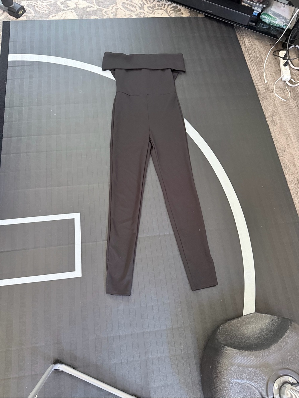 Fashion Nova Black Off-Shoulder Slim Jumpsuit